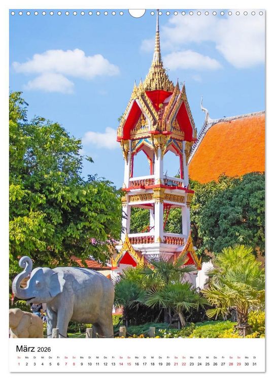 Produktbild: Wat Chalong - Tempel mit ganz speziellem Charme (Wandkalender 2026 DIN A3 hoch), CALVENDO Monatskalender