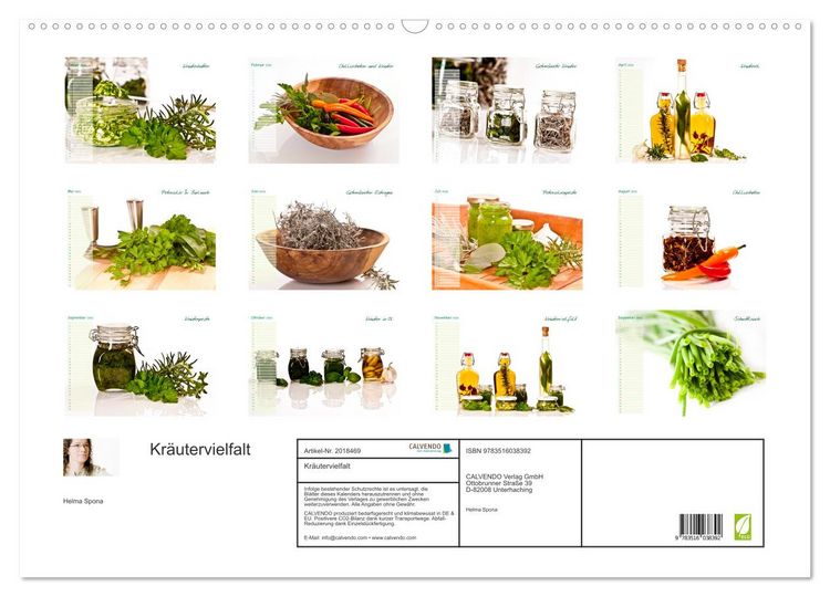 Produktbild: Kr&auml;utervielfalt (Wandkalender 2026 DIN A2 quer), CALVENDO Monatskalender