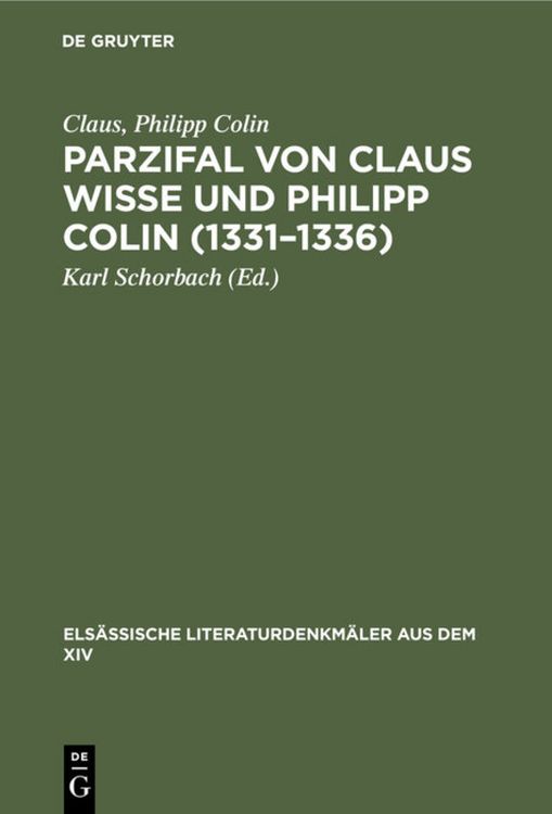 Produktbild: Parzifal von Claus Wisse und Philipp Colin (1331&ndash;1336)