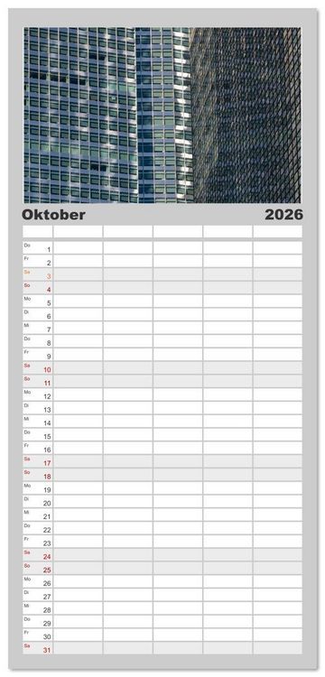 Produktbild: Familienplaner 2026 - Fassadenpoesie &ndash; Muster & Strukturen aus New York mit 5 Spalten (Wandkalender, 21 x 45 cm) CALVENDO