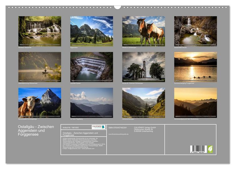 Produktbild: Ostallg&auml;u - Zwischen Aggenstein und Forggensee (Wandkalender 2026 DIN A2 quer), CALVENDO Monatskalender