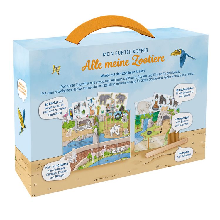 Produktbild: TR&Ouml;TSCH - Besch&auml;ftigungskoffer Mein bunter Koffer Alle meine Zootiere | Koffer mit einem Spiel- und Malbuch, Stickerseiten und Minipostern | Ab 3 Jahr