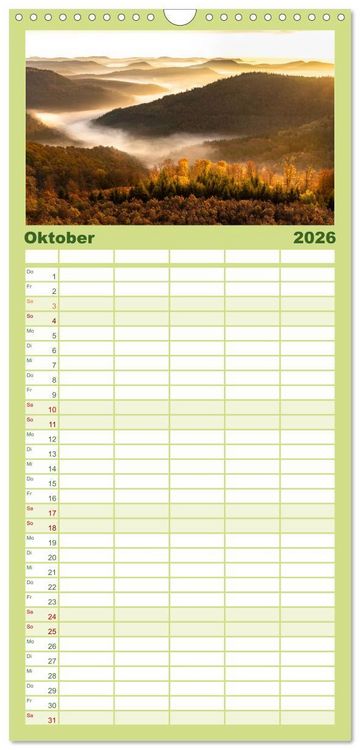 Produktbild: Familienplaner 2026 - Naturparadies Pf&auml;lzerwald mit 5 Spalten (Wandkalender, 21 x 45 cm) CALVENDO