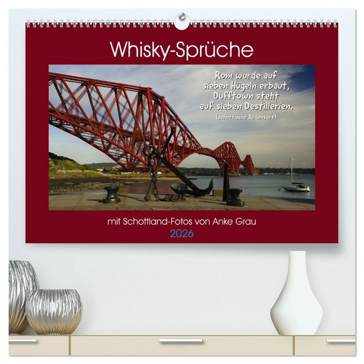 Produktbild: Whisky-Spr&uuml;che (hochwertiger Premium Wandkalender 2026 DIN A2 quer), Kunstdruck in Hochglanz