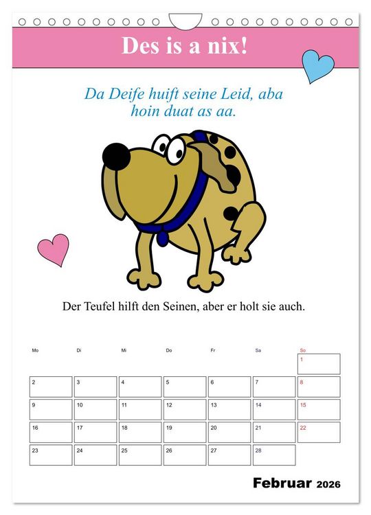 Produktbild: So a Schmarrn! Bairische Mundart (Wandkalender 2026 DIN A4 hoch), CALVENDO Monatskalender