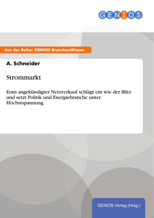 Produktbild: Strommarkt