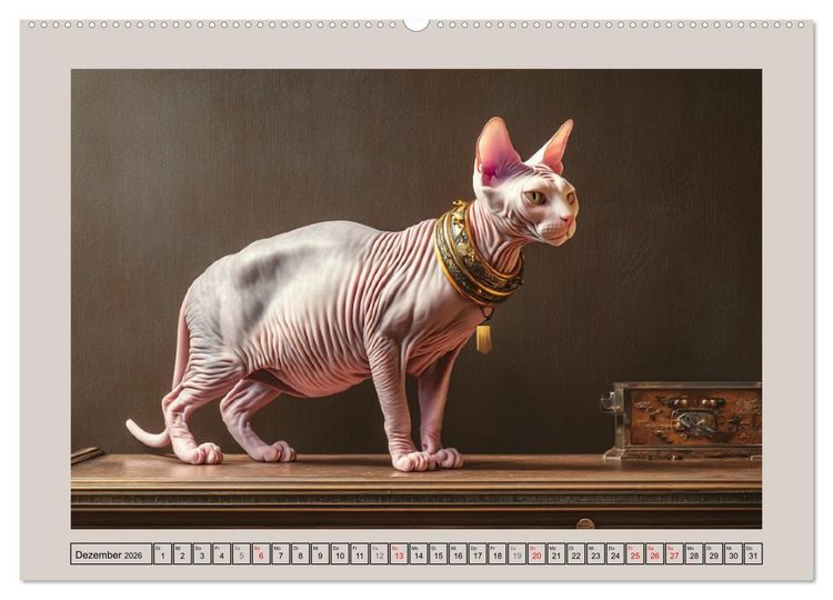 Produktbild: Sphinx Katzen. Eleganz auf leisen Pfoten (hochwertiger Premium Wandkalender 2026 DIN A2 quer), Kunstdruck in Hochglanz