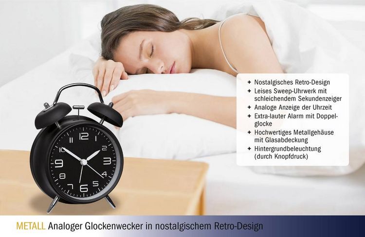 Produktbild: TFA Dostmann 60.1025 Mechanisch Wecker Schwarz Alarmzeiten 1