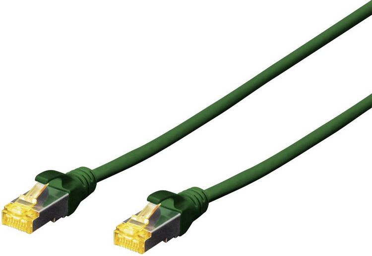 Produktbild: Digitus DK-1644-A-020/G RJ45 Patchkabel CAT 6a S/FTP 2.00 m Gr&uuml;n Halogenfrei, verdrillte Paare, mit Rastnasenschutz, Flammwidrig 1 St.