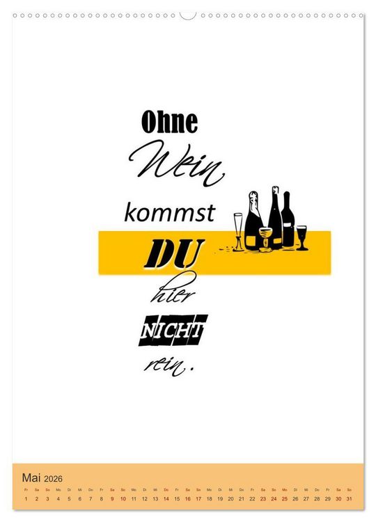 Produktbild: TRINKSPR&Uuml;CHE rund um Bier, Wein und Co. &hellip; (hochwertiger Premium Wandkalender 2026 DIN A2 hoch), Kunstdruck in Hochglanz