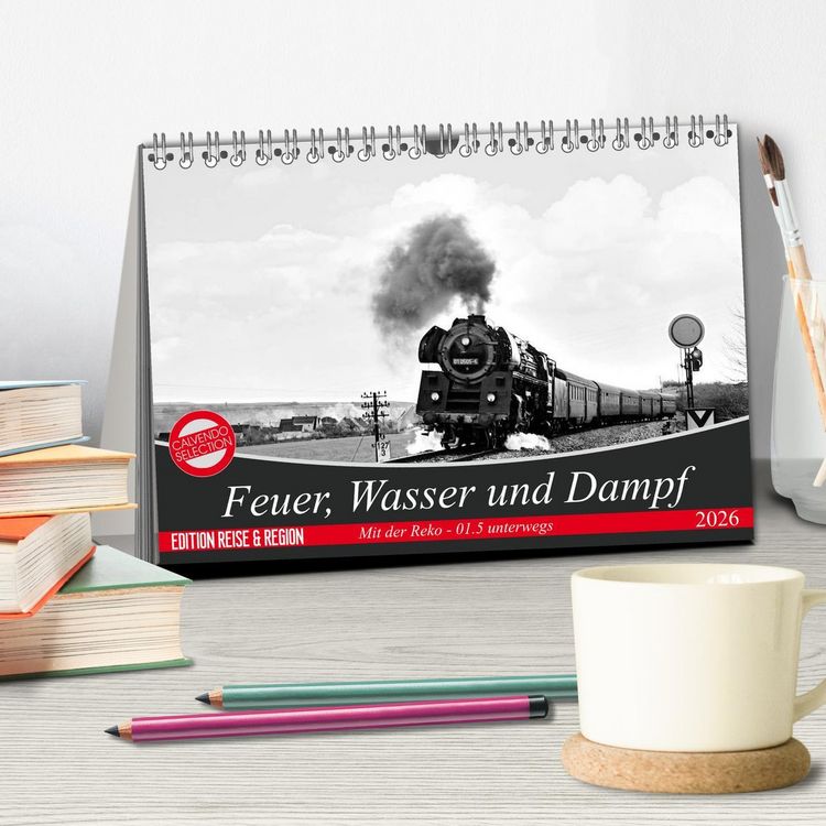 Produktbild: Feuer, Wasser und Dampf (Tischkalender 2026 DIN A5 quer), CALVENDO Monatskalender