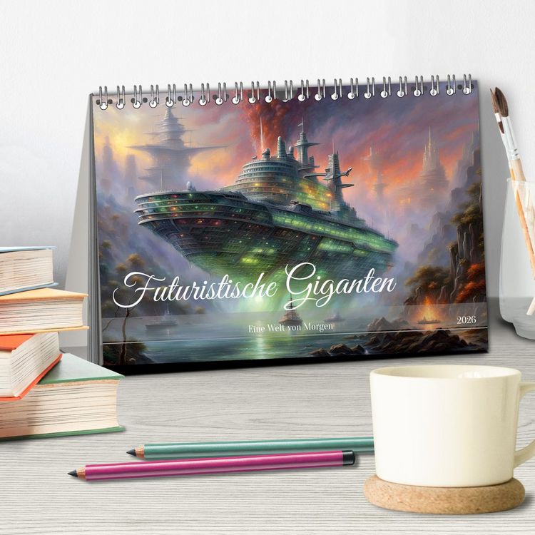 Produktbild: Futuristische Giganten Eine Welt von Morgen (Tischkalender 2026 DIN A5 quer), CALVENDO Monatskalender