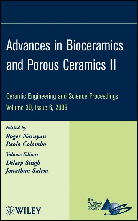 Produktbild: Advances in Bioceramics and Porous Ceramics II, Volume 30, Issue 6