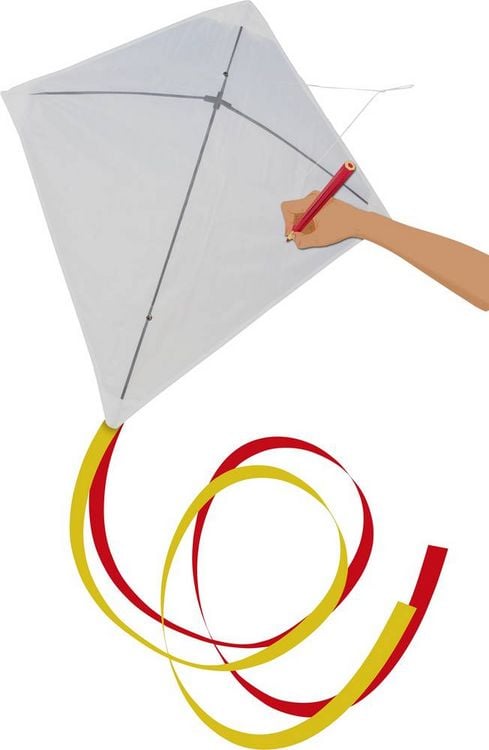 Produktbild: Paul G&uuml;nther 1242 - Paint Your Kite, Malay-Drachen, Einleiner, Kinderdrachen
