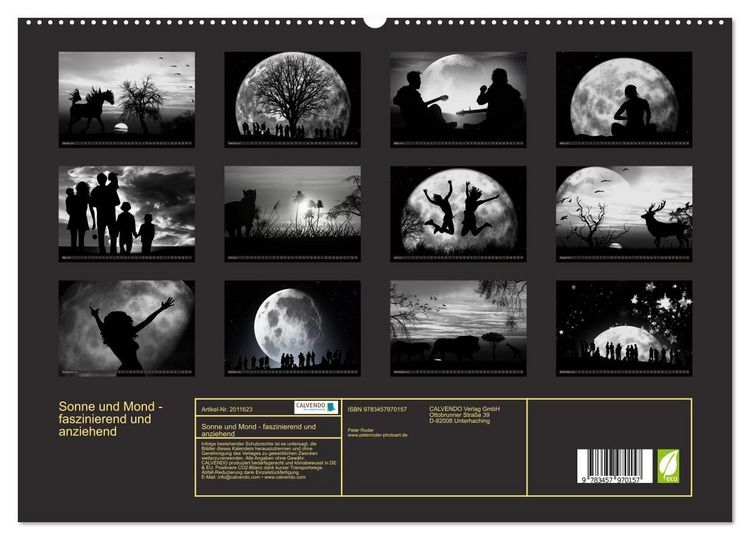 Produktbild: Sonne und Mond - faszinierend und anziehend (hochwertiger Premium Wandkalender 2026 DIN A2 quer), Kunstdruck in Hochglanz