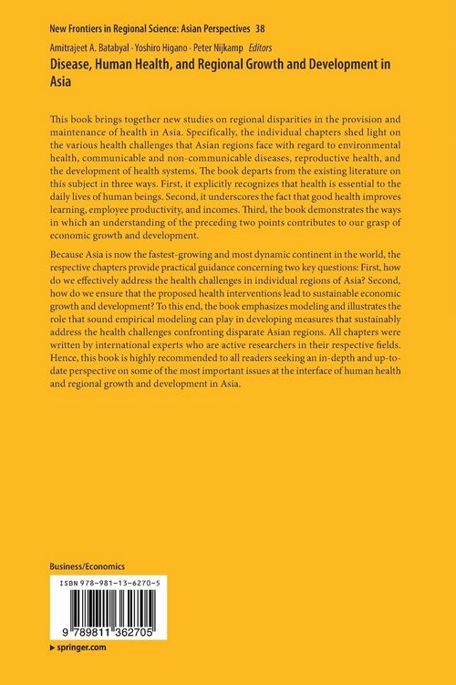 Produktbild: Disease, Human Health, and Regional Growth and Development in Asia
