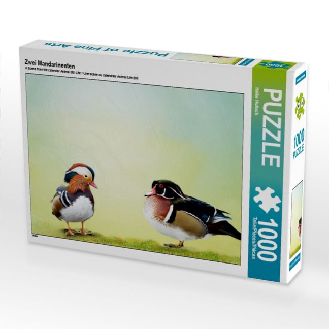 Produktbild: CALVENDO Puzzle Zwei Mandarinenten | 1000 Teile Lege-Gr&ouml;&szlig;e 64x48cm Foto-Puzzle f&uuml;r gl&uuml;ckliche Stunden