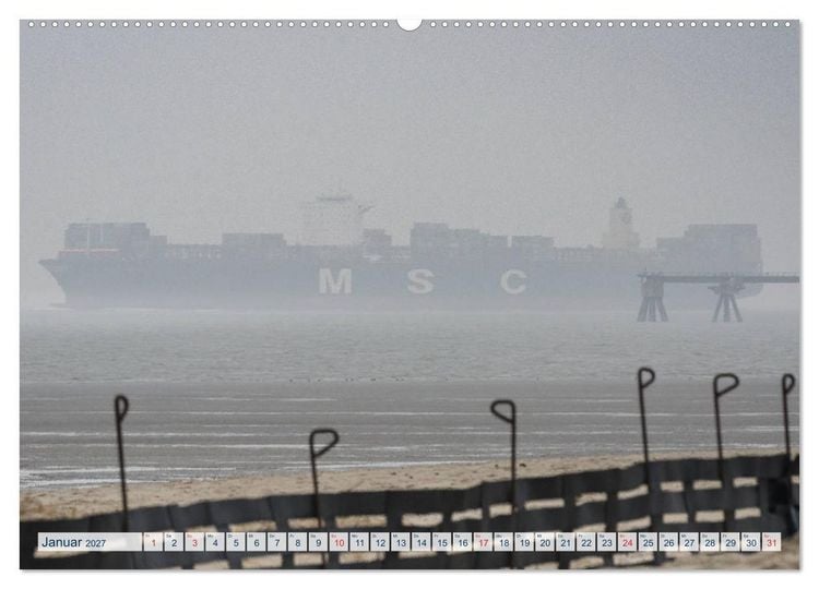 Produktbild: JadeWeserPort Impressionen vom Containerterminal in Wilhelmshaven (Wandkalender 2027 DIN A2 quer), CALVENDO Monatskalender