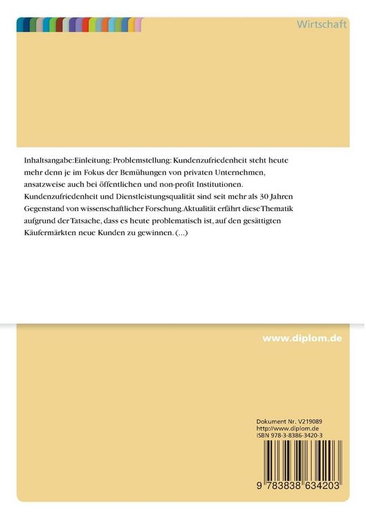 Produktbild: Qualit&auml;t und Kundenzufriedenheit bei komplexen Dienstleistungen