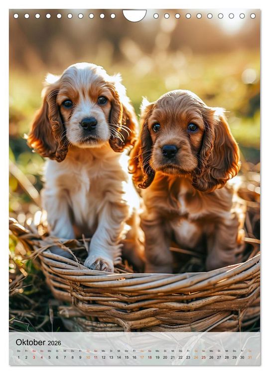 Produktbild: Cocker Spaniel - ein Hund f&uuml;r die Familie (Wandkalender 2026 DIN A4 hoch), CALVENDO Monatskalender