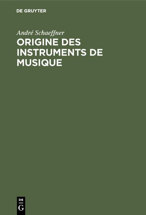 Produktbild: Origine des instruments de musique