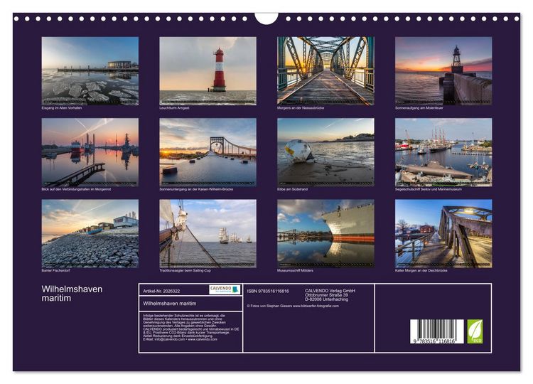 Produktbild: Wilhelmshaven maritim (Wandkalender 2026 DIN A3 quer), CALVENDO Monatskalender
