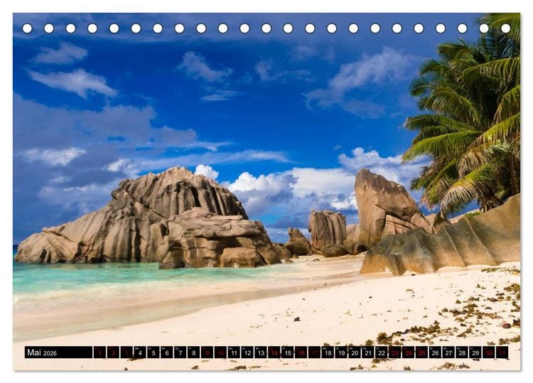 Produktbild: Trauminseln Seychellen (Tischkalender 2026 DIN A5 quer), CALVENDO Monatskalender