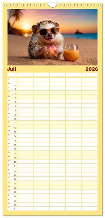 Produktbild: Familienplaner 2026 - Stachelstars mit 5 Spalten (Wandkalender, 21 x 45 cm) CALVENDO