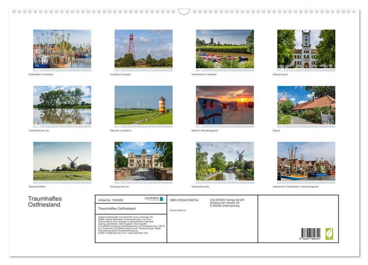 Produktbild: Traumhaftes Ostfriesland (Wandkalender 2026 DIN A2 quer), CALVENDO Monatskalender
