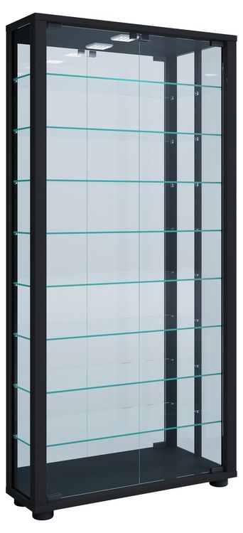Produktbild: Glas Stand Vitrine Sammelvitrine Lumo Maxi Spiegel