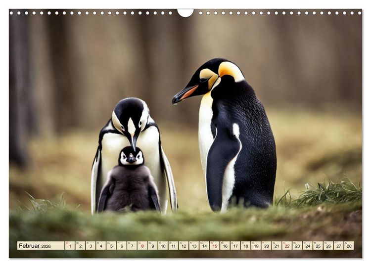Produktbild: Kaiserpinguine - bezaubernde Fracktr&auml;ger (Wandkalender 2026 DIN A3 quer), CALVENDO Monatskalender