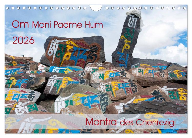 Produktbild: Om Mani Padme Hum &ndash; Mantra des Chenrezig (Wandkalender 2026 DIN A4 quer), CALVENDO Monatskalender