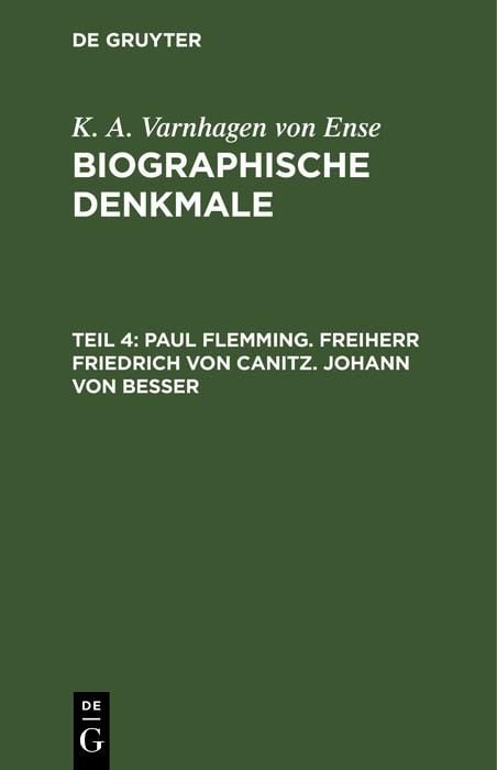 Produktbild: Paul Flemming. Freiherr Friedrich von Canitz. Johann von Besser
