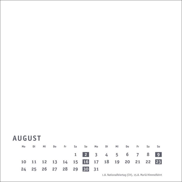 Produktbild: Premium-Bastelkalender weiß klein 2026