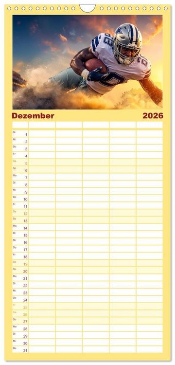 Produktbild: Familienplaner 2026 - American Football - Touchdown durchs Jahr mit 5 Spalten (Wandkalender, 21 x 45 cm) CALVENDO