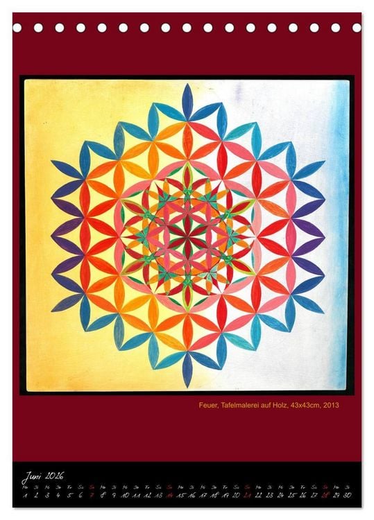 Produktbild: Die heilige Blume des Lebens - Mandalas von Istvan Seidel (Tischkalender 2026 DIN A5 hoch), CALVENDO Monatskalender