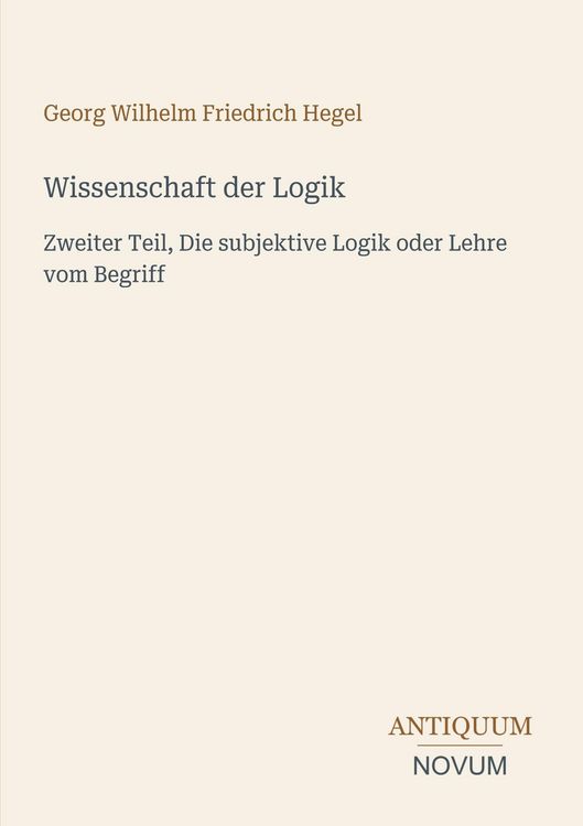 Produktbild: Wissenschaft der Logik