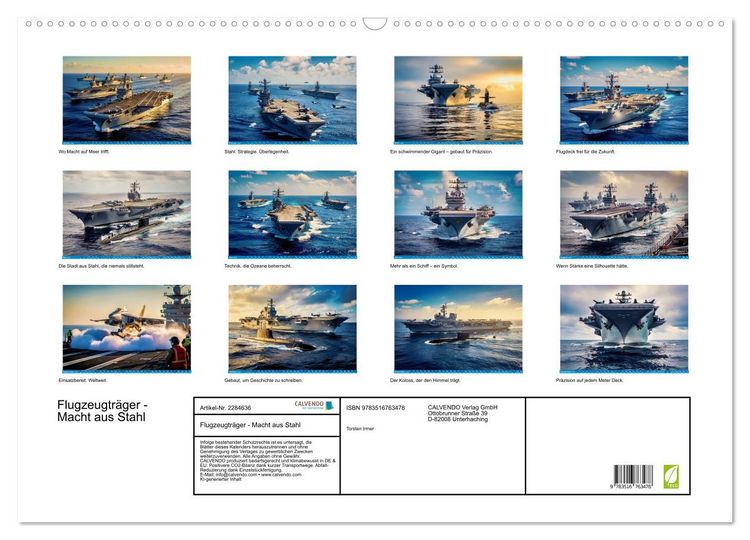 Produktbild: Flugzeugtr&auml;ger - Macht aus Stahl (Wandkalender 2027 DIN A2 quer), CALVENDO Monatskalender