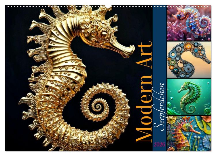 Produktbild: Seepferdchen - Modern Art (Wandkalender 2026 DIN A2 quer), CALVENDO Monatskalender