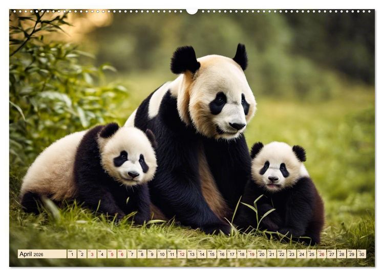 Produktbild: Cozy giant panda (High Quality Premium Wall Calendar 2026 DIN A2 landscape),CALVENDO 12 Month Wall Calendar