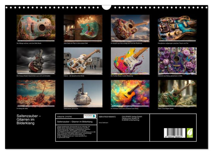 Produktbild: Saitenzauber &ndash; Gitarren im Bilderklang (Wandkalender 2026 DIN A3 quer), CALVENDO Monatskalender