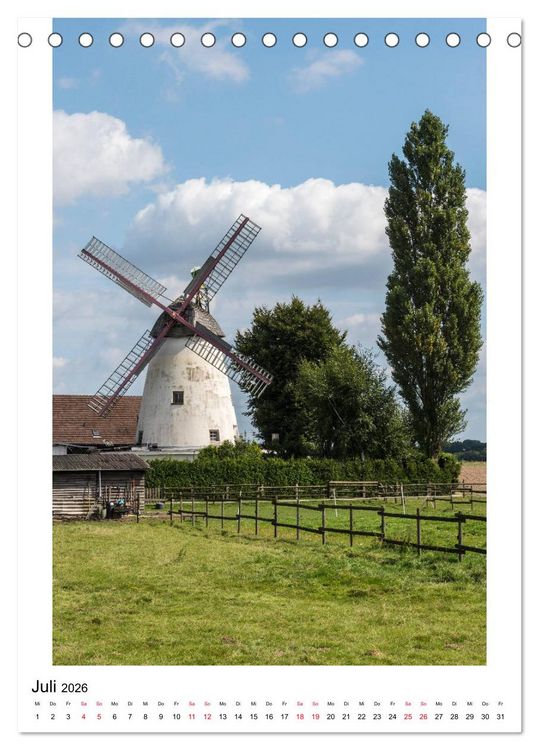 Produktbild: Historische Windm&uuml;hlen in Minden-L&uuml;bbecke (Tischkalender 2026 DIN A5 hoch), CALVENDO Monatskalender