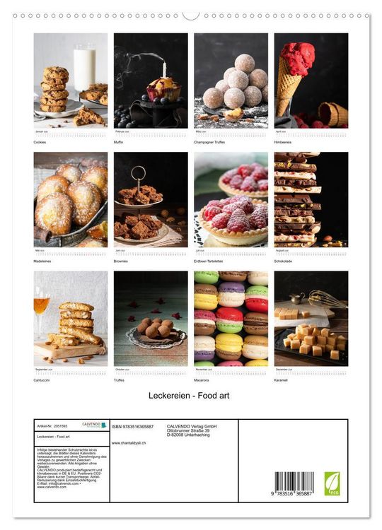 Produktbild: Leckereien - Food art (hochwertiger Premium Wandkalender 2026 DIN A2 hoch), Kunstdruck in Hochglanz