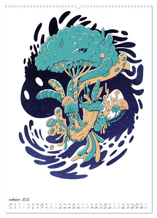 Produktbild: Plantes spatiales extraterrestres (Calendrier mural 2026 DIN A2 horizontal) calendrier de bureau