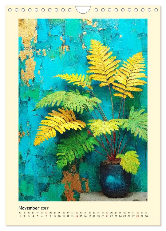 Produktbild: Pflanzenkunst. Mediterrane Farbakzente und florale Moderne (Wandkalender 2027 DIN A4 hoch), CALVENDO Monatskalender