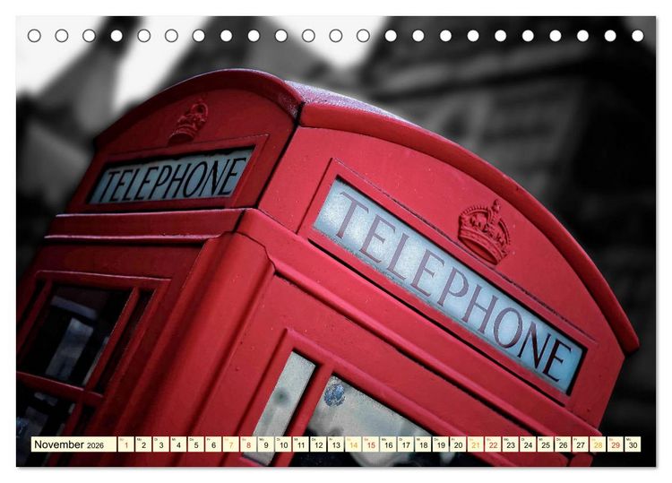 Produktbild: Die bekannteste Telefonzelle der Welt - Telephone Booth (Tischkalender 2026 DIN A5 quer), CALVENDO Monatskalender