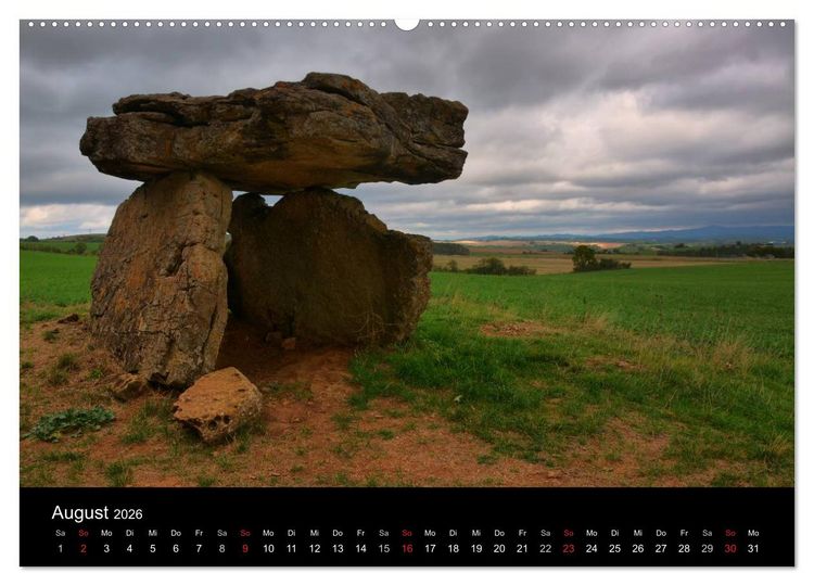 Produktbild: Frankreichs geheimnisvoller S&uuml;den - Dolmen und Menhire im Languedoc-Roussillon (hochwertiger Premium Wandkalender 2026 DIN A2 quer), Kunstdruck in Hochglanz