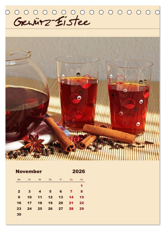 Produktbild: Erfrischender Eistee - Rezeptideen (Tischkalender 2026 DIN A5 hoch), CALVENDO Monatskalender