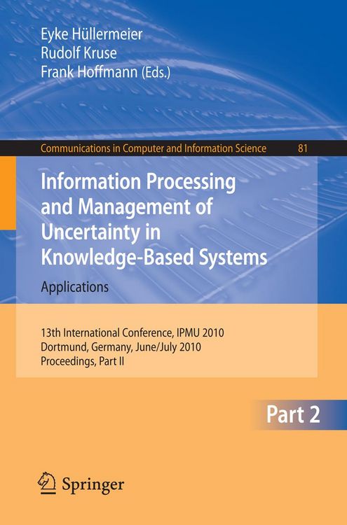 Produktbild: Information Processing and Management of Uncertainty in Knowledge-Based Systems
