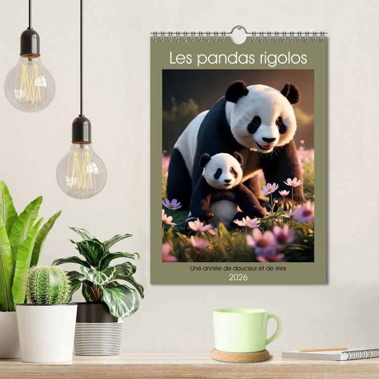 Produktbild: Les pandas rigolos - Une ann&eacute;e de douceur et de rires (Calendrier mural 2026 DIN A4 horizontal), CALVENDO calendrier mensuel